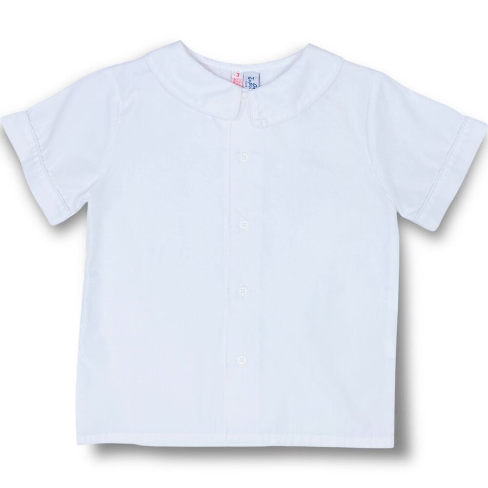 Orient Expressed Boys White Short Sleeve Peter Pan Collared Shirt 3T - 4T / 4
